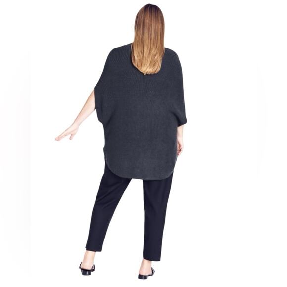 City chic Nordstrom Sound Check charcoal marle plus size boho cape poncho 14 1X - Picture 2 of 11